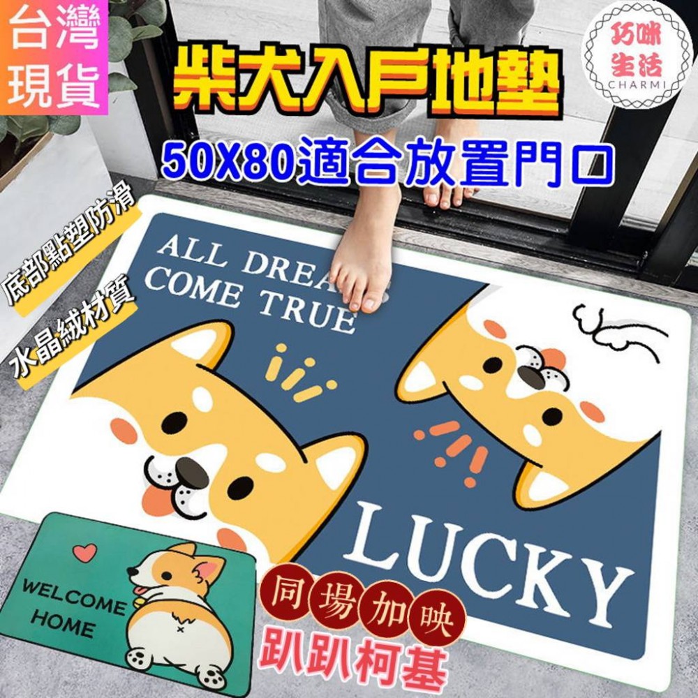 柴犬入戶地墊 柴犬地墊 旺柴地墊 地毯 腳踏墊 招財地墊 卡通地墊  腳踏墊 門墊 止滑墊 生日禮物 入厝禮物
