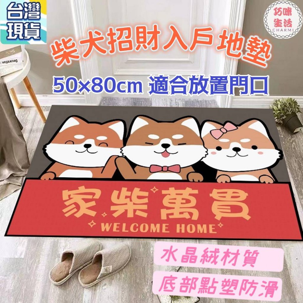 柴犬招財入戶地墊 柴犬地墊 招財地毯 旺柴地墊 柴柴腳踏墊 卡通地墊 阿柴門墊 止滑墊 生日禮物入厝禮物