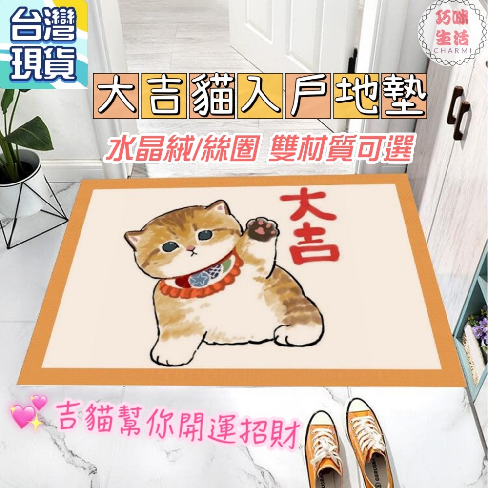 吉貓入門地墊  貓咪絲圈地墊刮泥地墊 貓砂墊寵物墊  大門地墊門口地毯玄關地墊  腳踏墊門墊止滑墊 交換禮物生日禮物